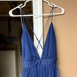 Elegant Navy Blue Strappy Dress